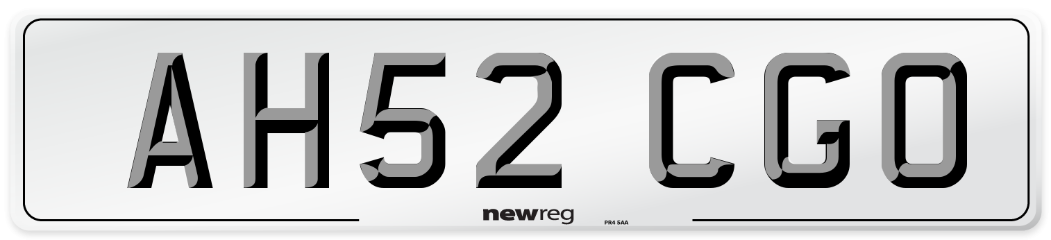 AH52 CGO Number Plate from New Reg